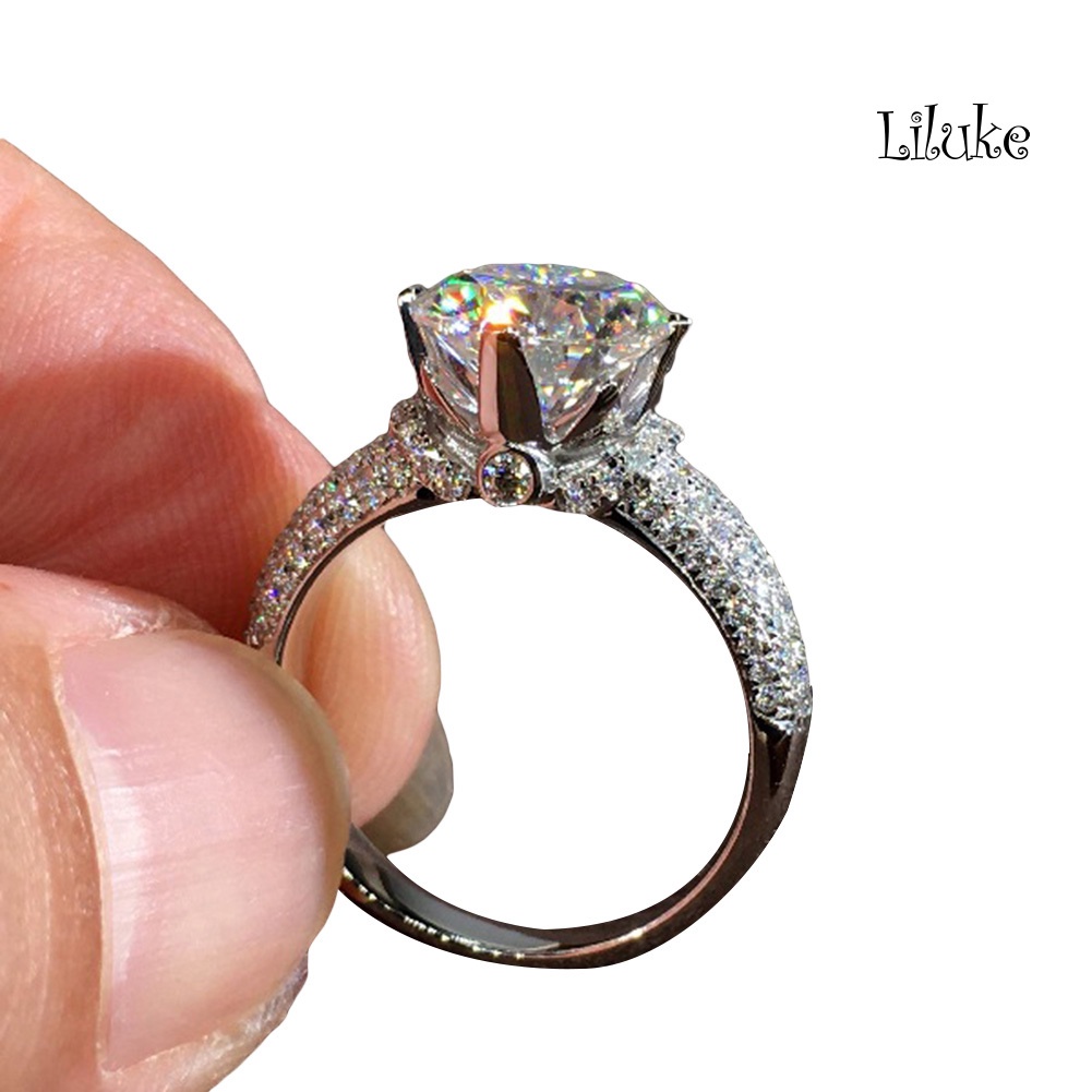 Nhẫn Hợp Kim Trang Trí Đính Đá Kiểu Dáng Sang Trọng Cho Nữ