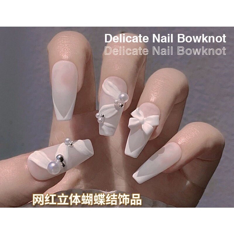 [Hàng mới về] Phụ kiện charm nơ trang trí nail 1 cái