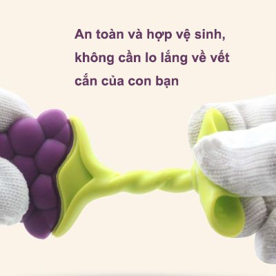 Đồ Chơi Gặm Nướu Bằng Silicone Hình Trái Cây Dễ Thương Dành Cho Bé, Chất Liệu Mềm Mại Không Độc Hại An Toàn, Có Hộp