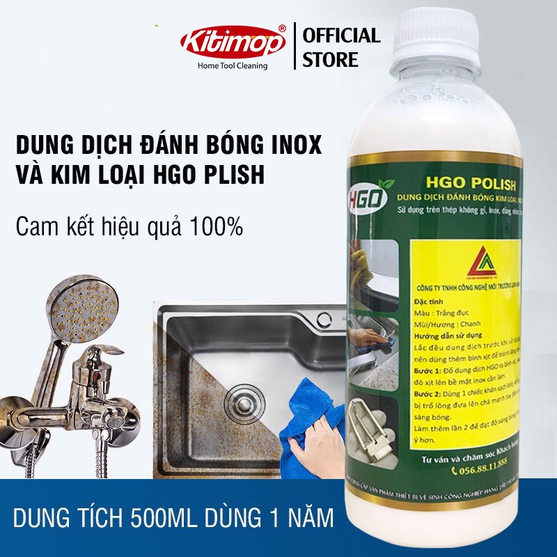 [Mã BMINCU50 giảm 50K đơn 250K] Dung dịch đánh bóng kim loại, inox HGO POLISH chuyên dụng, hiệu quả. Chai 500ml