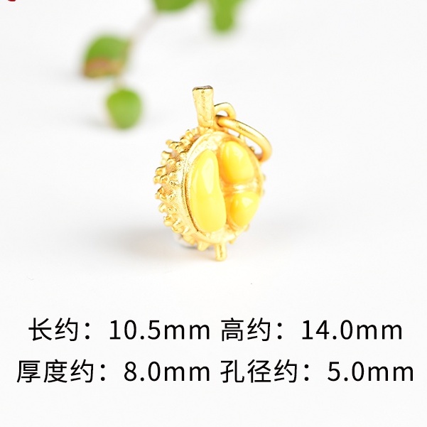 Mặt Dây Chuyền Hình Trái Sầu Riêng Nhỏ Màu Sắc Trơn Handmade Chống Dị Ứng diy