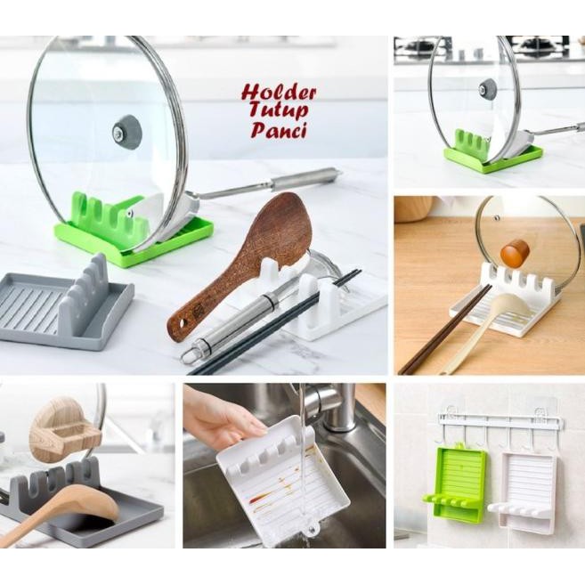 Giá Đỡ Nắp Nồi Màu Trắng Có Lỗ Ráo Nước | BigBuy360 - bigbuy360.vn