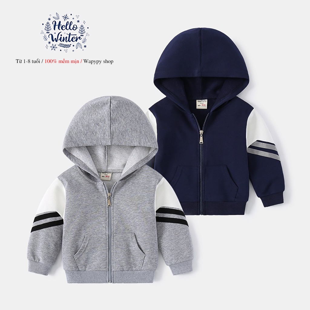 Áo Hoodie cho bé WAPYPY áo nỉ có mũ thu đông