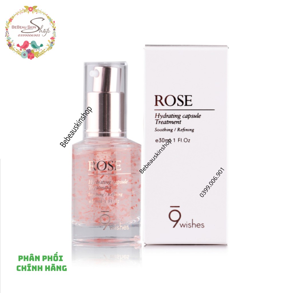 9wishes - Tinh Chất 9 wishes Rose Hydrating Capsule Treatment - 30ml