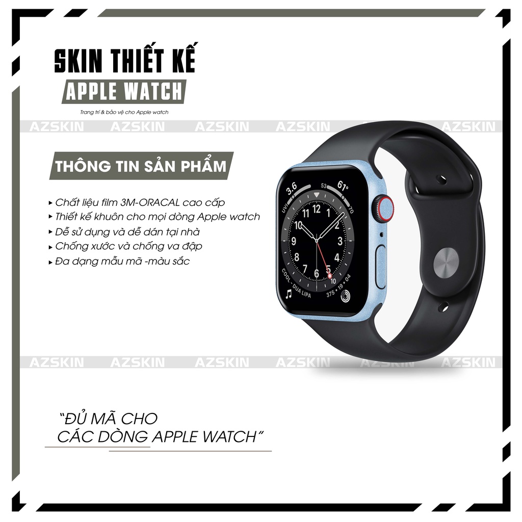 Miếng Dán Skin Apple Watch Oracal Sierra Blue |SK_AWORC13A| Chất Liệu Film Nhập Khẩu, Tạo Khuôn Cắt CNC, Dễ Dán Tại Nhà