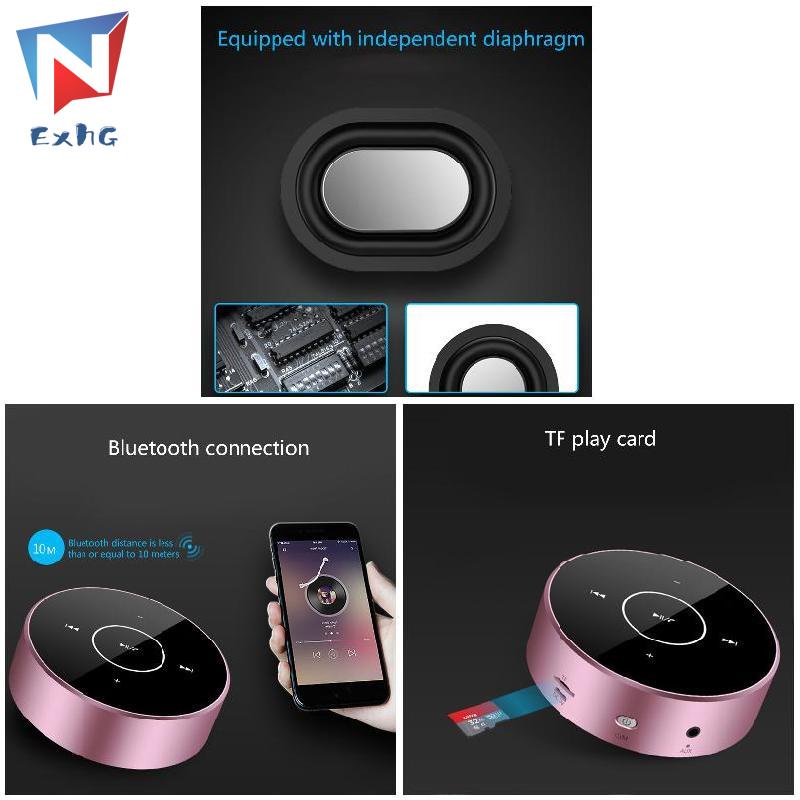 Loa Bluetooth Không Dây Mini Hình Tròn Có Đèn LED Cảm Ứng Rảnh Tay