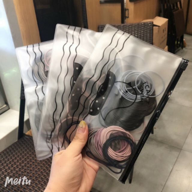 Set 100 chun buộc tóc mix 5 màu có túi zip như hình