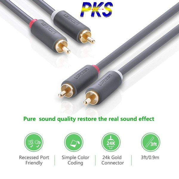 Cáp AV hoa sen 2 đầu RCA 5M Ugreen 10520 - Ugreen 10520
