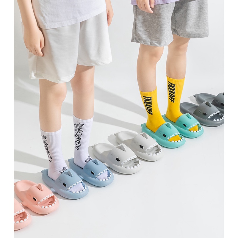 Giày xăng đan AYUER đế dày 4cm phong cách cá mập dễ thương cho nam và nữ