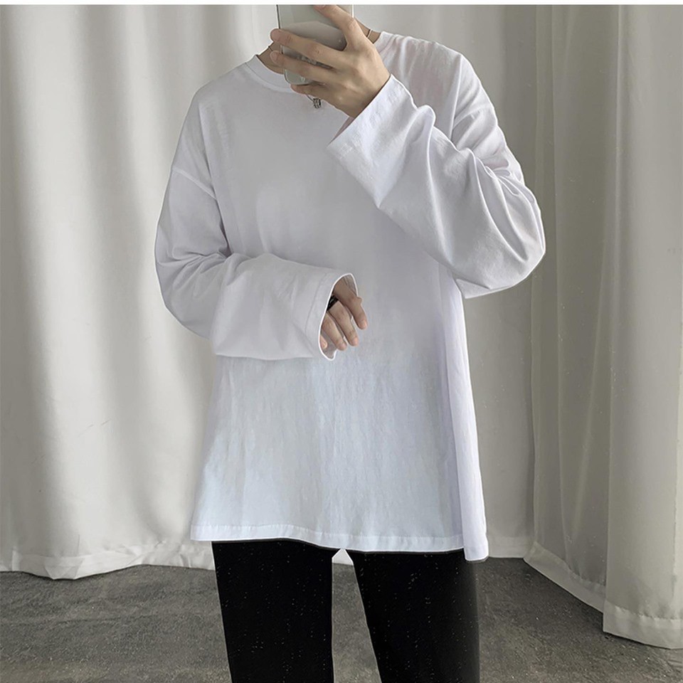 Áo Thun Tay Dài Trơn Nam Nữ YAYSHOP chất cotton thoáng mát form unisex