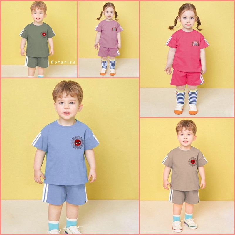 [10-25kg]Bộ cộc tay Botarisa cho bé trai , bé gái mùa hè cao cấp thoáng mát từ 10-23kg