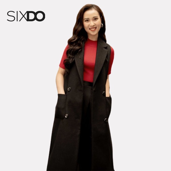 Áo khoác gile dạ dáng dài nữ SIXDO