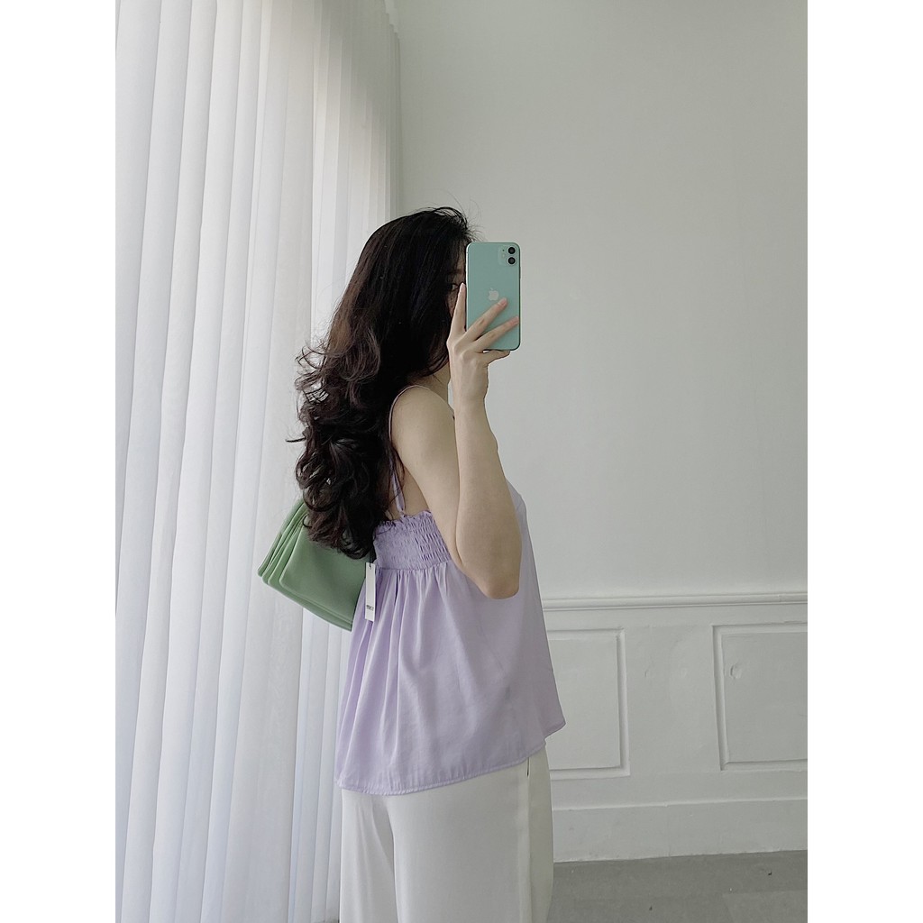 YU CHERRY | Áo hai dây lụa nữ Lili Silk Top YA368