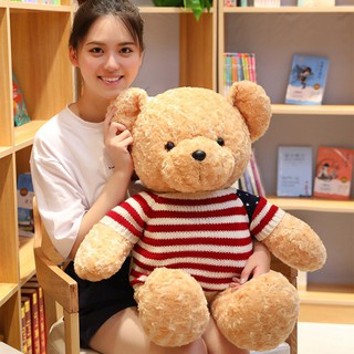 S Gối ôm gấu bông mặc áo len siêu đẹp, Gấu bông sang trọng, Đồ chơi thú bông - Hàng đúng chất lượng