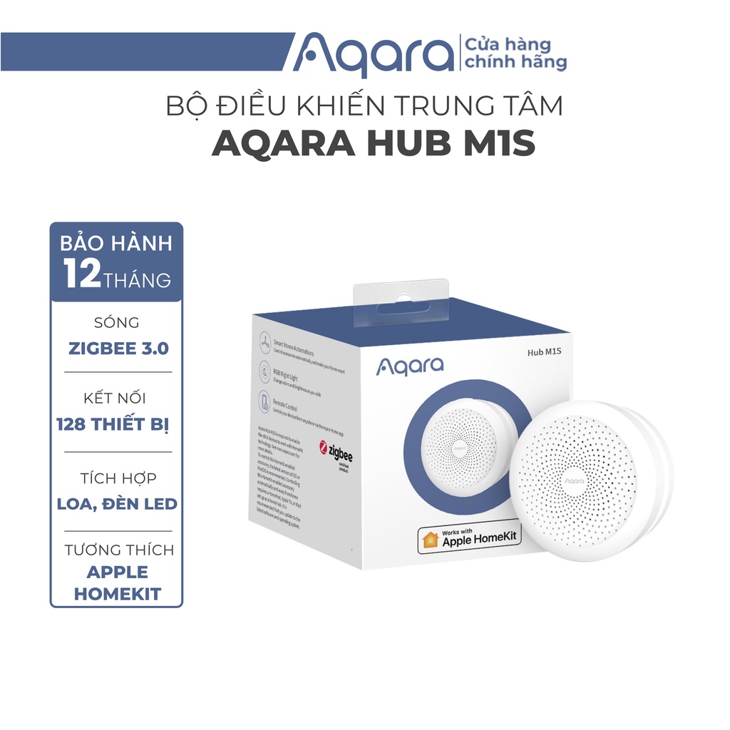 Aqara Hub M1S phiên bản Quốc Tế HM1S-G01 - Điều Khiển Trung Tâm Zigbee 3.0, Có Loa Báo Động, Tương Thích Apple HomeKit