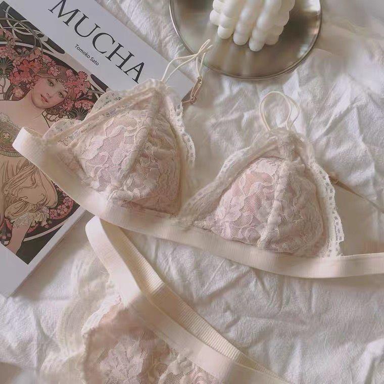 Bộ đồ lót không gọng siêu mỏng phối ren thiết kế quyến rũ cho nữ