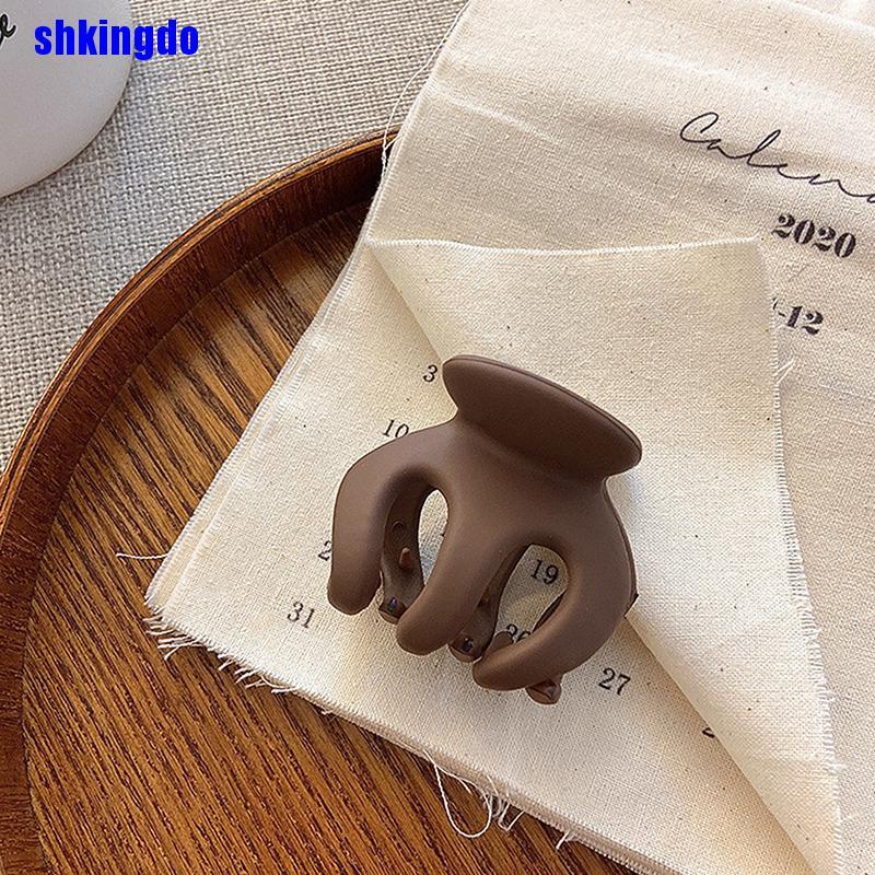 Kẹp tóc càng cua bằng acrylic màu trơn phong cách Hàn Quốc dành cho nữ