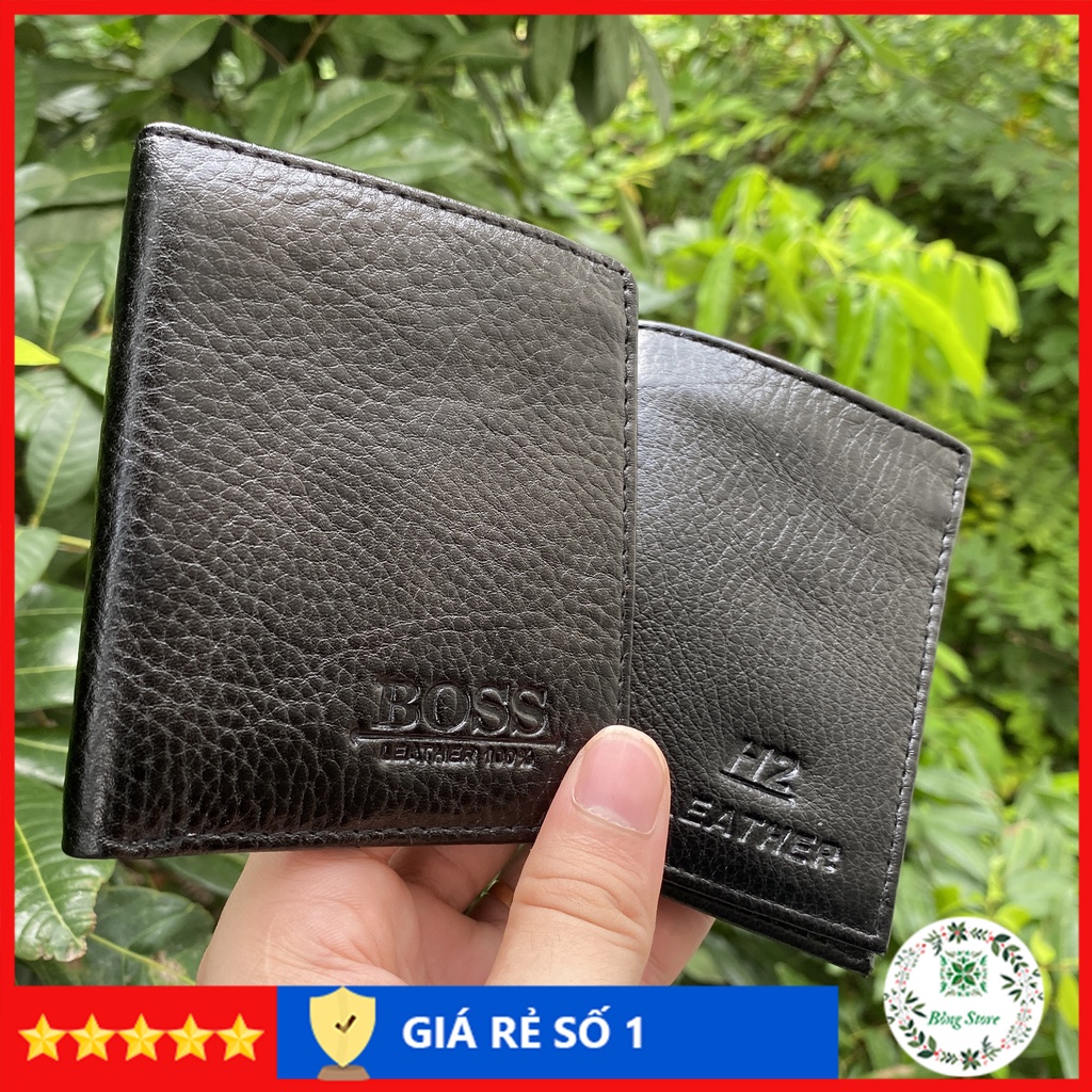 Ví nam mini da bò dáng đứng ví mini nam cao cấp da bò thật nhỏ gọn tiện lợi kích thước 10,5cm x 8,5cm VMN003