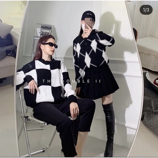Áo Len Kẻ Caro Trắng Đen ◾️◽️