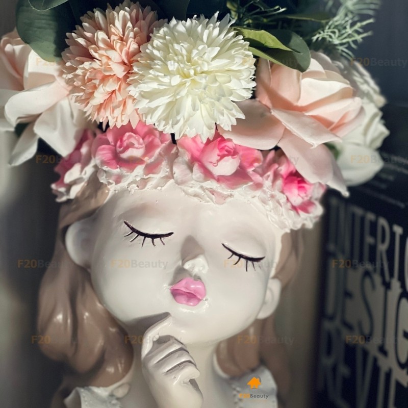 Bình hoa cô gái Vivian phong cách Bắc Âu bằng nhựa Plastic - F20Beauty - Lọ hoa trang trí không gian nội thất đẹp rẻ