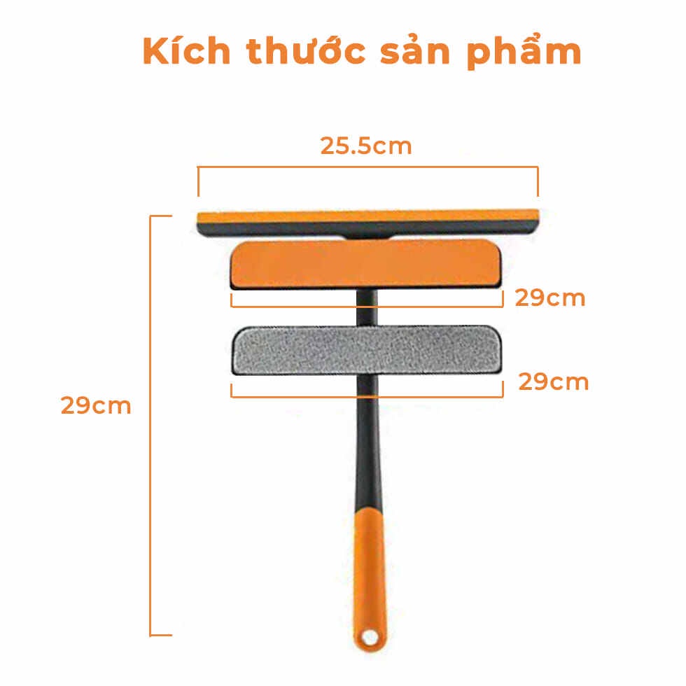 Cây Lau Kính Thông Minh 3In1, Chổi Lau Kính Gạt Nước Xoay 360 Độ Cầm Tay Tiện Lợi