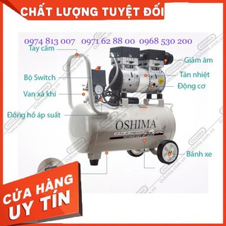 NÓNG! Máy Nén Khí Không Dầu giảm âm 24L tặng dây nén khí 12m chính hãng Oshima công nghệ Nhật Bản Giá cực Chất