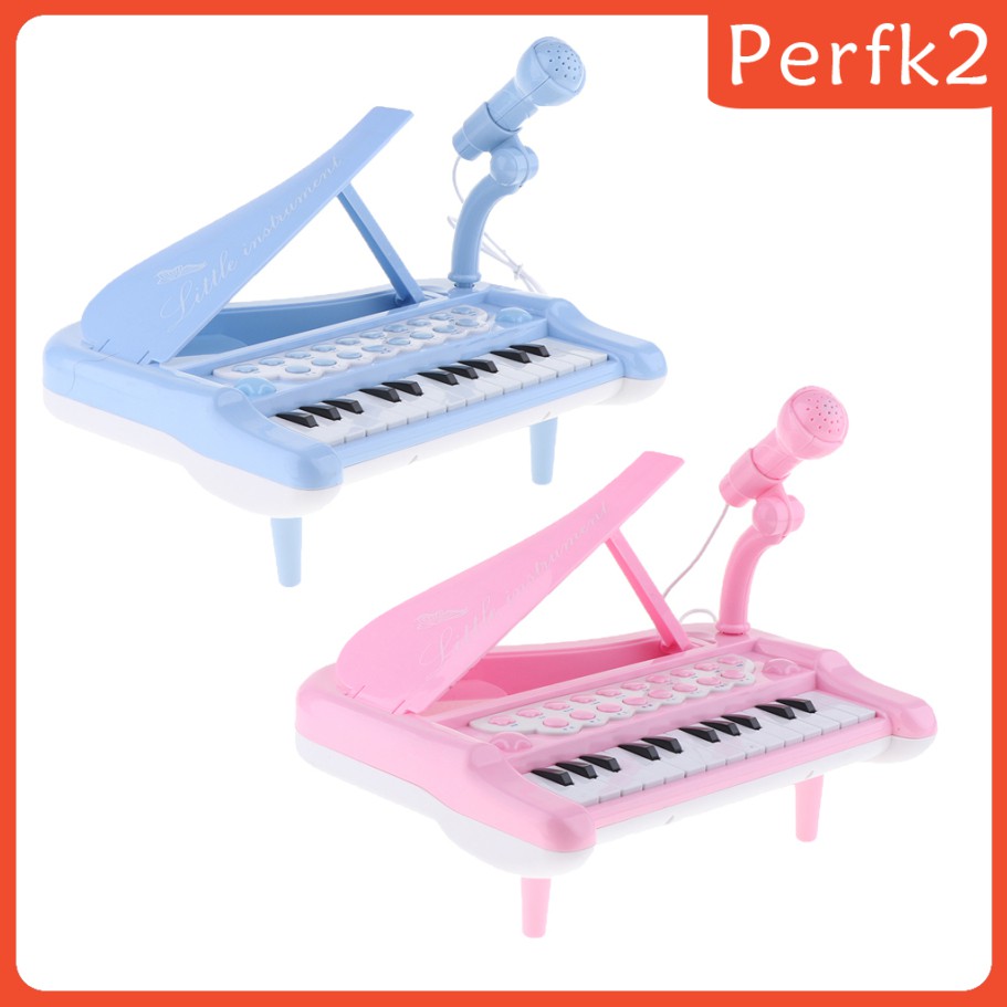 Đàn Piano Điện Tử Perfk2 Có Micro Màu Hồng Cho Bé