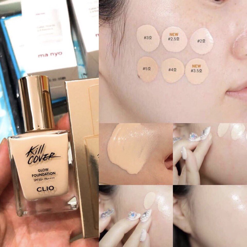[Cam kết chính hãng] Kem Nền Bóng Mượt CLIO KILL COVER GLOW FOUNDATION SPF50+ PA++++ | BigBuy360 - bigbuy360.vn