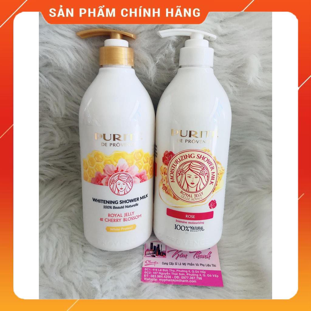 Sữa Tắm Purite Sữa Ong Chúa Hoa Hồng và Ong Chúa Hoa Anh Đào 850ml