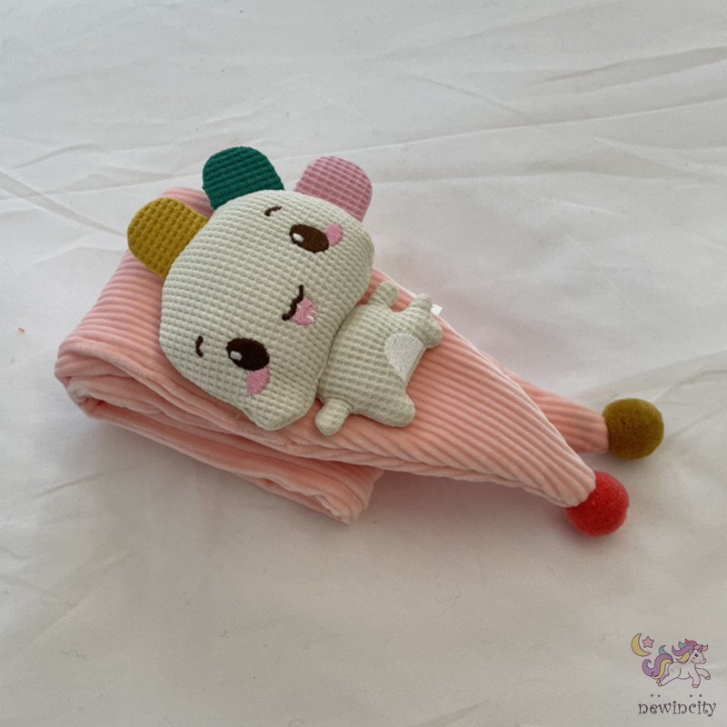 Khăn choàng cổ giữ ấm họa tiết hoạt hình phong cách Hàn Quốc cho bé