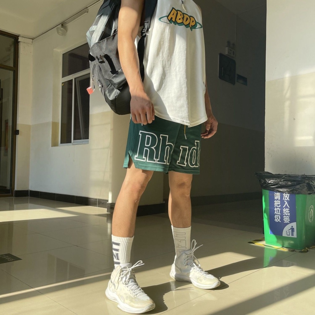 Quần Short Dáng Rộng Nhanh Khô Phong Cách Đường Phố Mỹ Cá Tính Trẻ Trung