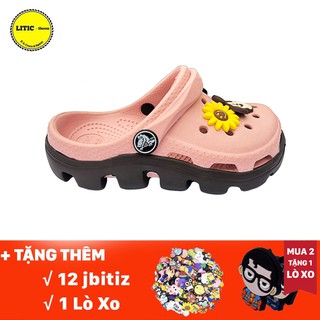 [MUA 2 TĂNG 1 LOXO] dép cross trẻ em BUSY hồng đế nâu💖FREESHIP💖sục cross bít đầu hotrend KM21 (Hồng Vân Shop)