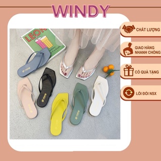 Dép kẹp nữ xỏ ngón dây trơn mũi vuông hot mang đi chơi mang trong nhà [ GIÁ HUỶ DIỆT ] DD- 02007