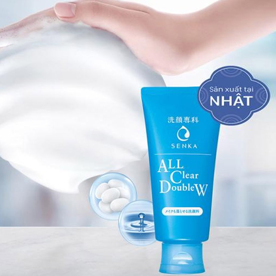 Sữa Rửa Mặt Tẩy Trang Shiseido Senka All Clear Double W 120g