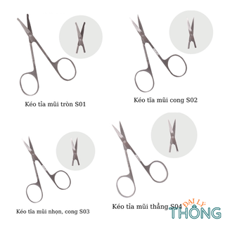 Kéo tỉa lông mày‎ Vacosi inox S01 / S02 / S03 / S04 nhiều‎ đầu