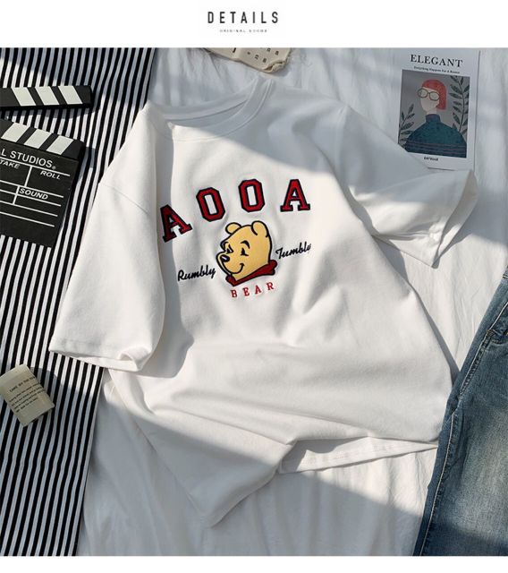 Áo thun tay lỡ unisex nam nữ gấu AOOA ( mới về) | BigBuy360 - bigbuy360.vn
