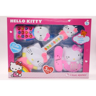 Sét 3 đàn (Đàn guitar, điện thoại bàn,điện thoại di động) Hello Kitty