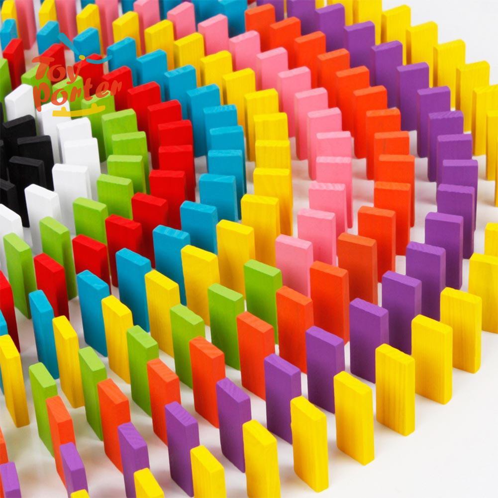 Bộ trò chơi Domino 120 tấm gỗ nhiều màu sắc đầy giải trí