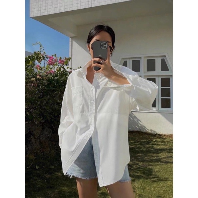 Áo Sơ Mi Nữ Dài tay form rộng vintage