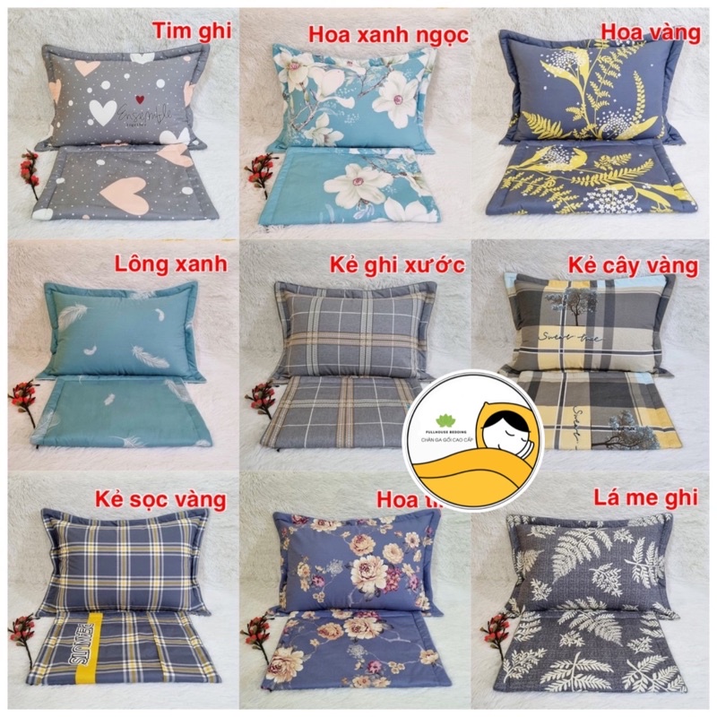 ( 1 đôi) Vỏ Gối Nằm 100% Cotton Hàn Quốc Loại Đẹp Lót Bông Kích Thước 45*65 cm