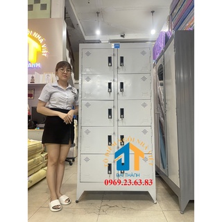 Tủ hồ sơ locker cao cấp dày dặn giá rẻ tại xưởng- Tủ locker 10 cửa có khóa riêng