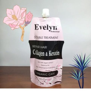 Hấp collagen & keratin phục hồi tóc hư tổn evelyn 500ml