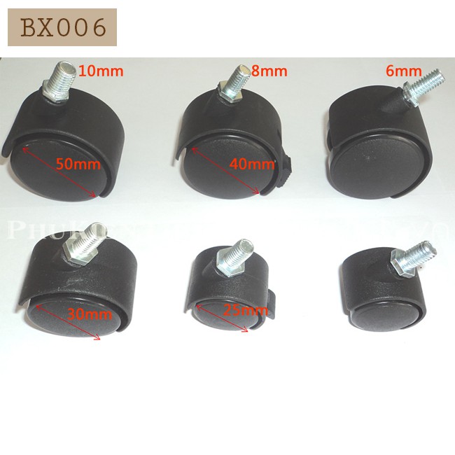 Bánh xe chân cấy ốc 6 đường kính 1.5 inch