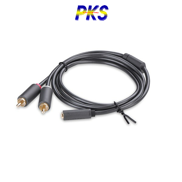 Dây cáp 3.5mm cái ra 2 đầu RCA đực dài 1.5M UGREEN AV111 10548