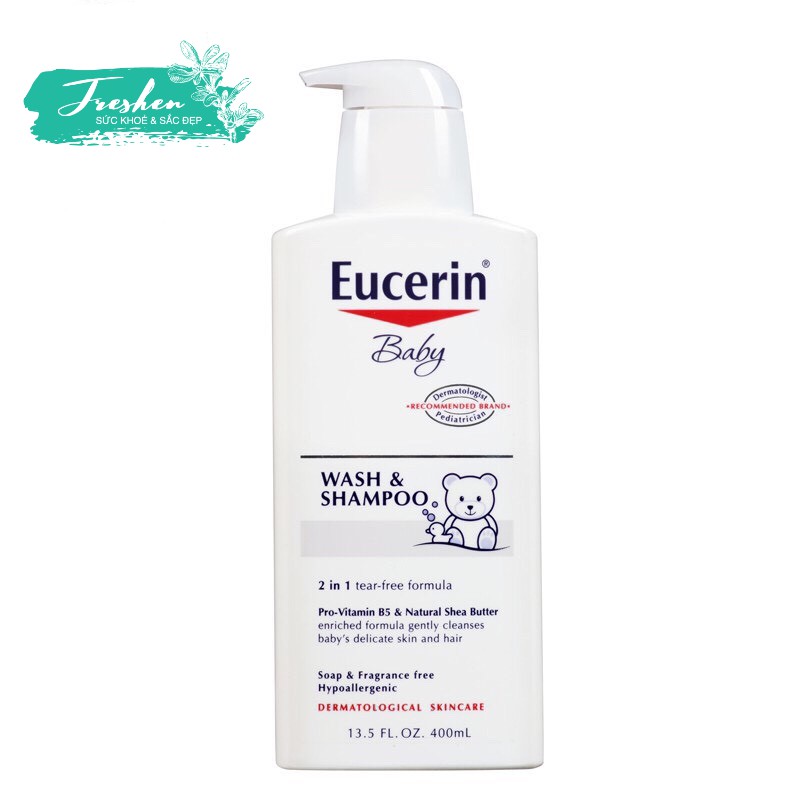 ✅ (CHÍNH HÃNG) Sữa tắm gội dịu nhẹ cho bé Eucerin Baby Wash &amp; Shampoo 400ml