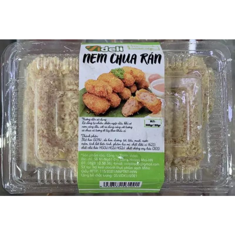 RẺ NHẤT SHOPEE NEM CHUA RÁN HN VIDELI GIÒN NGONHỘP 500G 20 CÁI