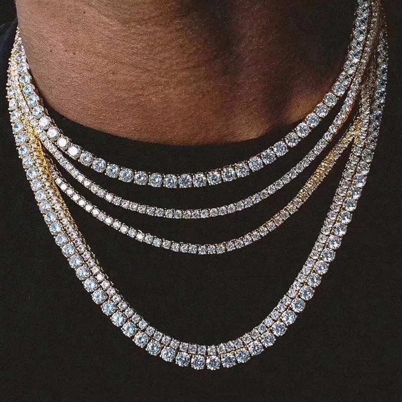 Dây Chuyền 4mm5mm Mặt Đá Zircon Phong Cách Âu Mỹ