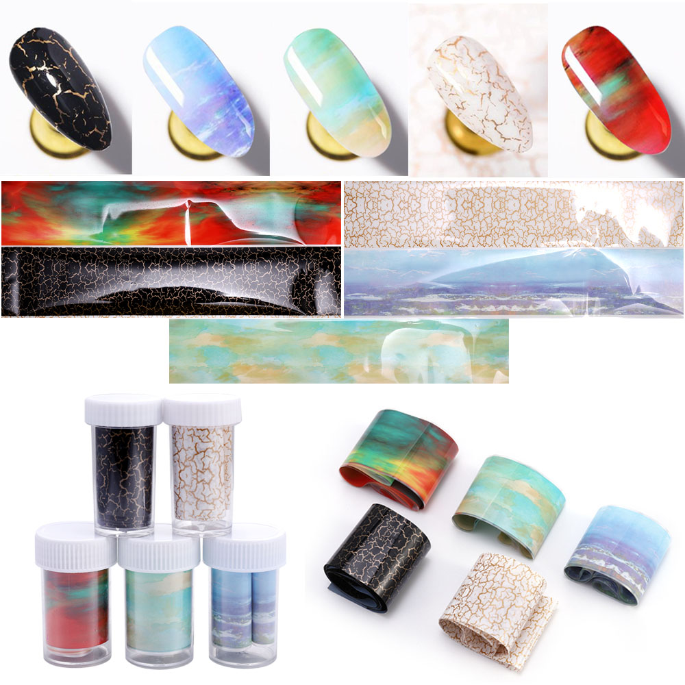 (Hàng Mới Về) Miếng Dán Trang Trí Móng Tay Họa Tiết Đá Cẩm Thạch Cổ Điển