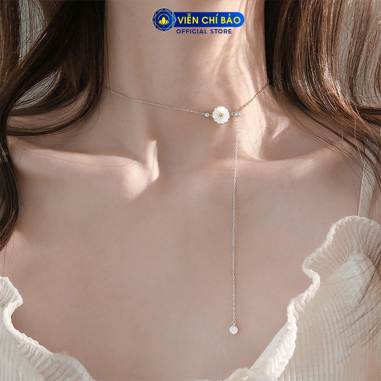 Dây chuyền bạc nữ Cúc họa mi chất liệu bạc 925 thời trang phụ kiện trang sức nữ Viễn Chí Bảo D400350