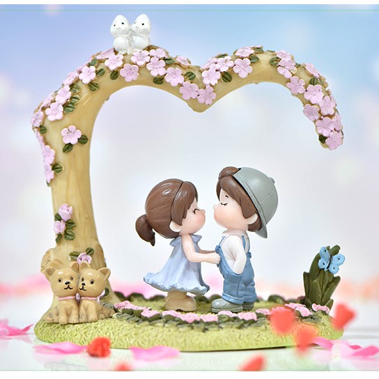 Cặp đôi khiêu vũ trang trí DIY sáng tạo làm móc khóa mặt dây chuyền mô hình hôn ôm, làm quà tặng, trang trí chậu cây, đồ